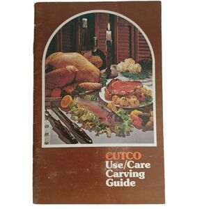 Vintage Cookbook Cutco Use Care Carving Guide Manual Booklet 1976 Paperback